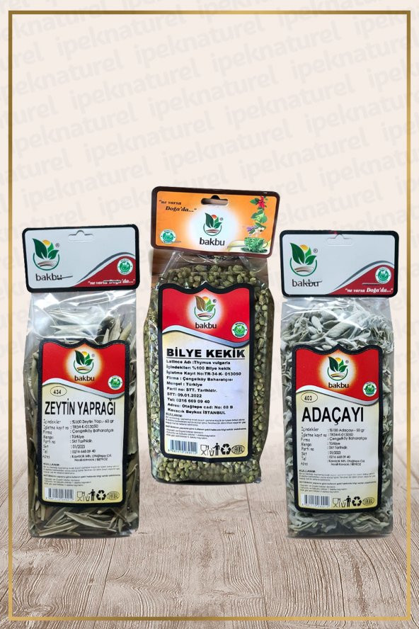 Bakbu Zeytin Yaprağı, Adaçayı, Bilye Kekik Çayı - 2