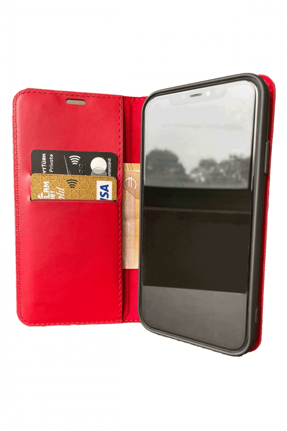 Reeder P13 Blue Max Pro 256 Cüzdan Kılıf Kapaklı Stantlı Kırmızı - 2