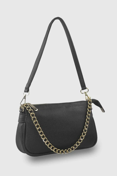 Bagorama HELLY Kadın Zincirli Suni Deri Kol ve Omuz Çantası