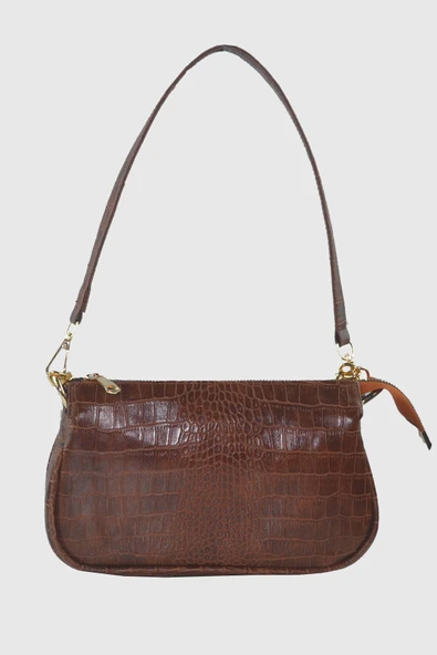 Bagorama HANSEN Kadın Zincirli Suni Deri Kol ve Omuz Çantası - 10