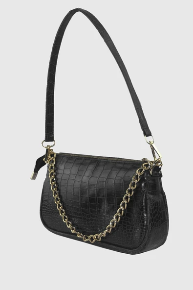 Bagorama HANSEN Kadın Zincirli Suni Deri Kol ve Omuz Çantası - 9