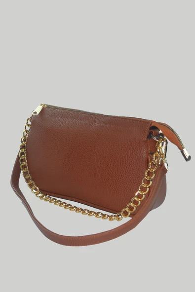 Bagorama HELLY Kadın Zincirli Suni Deri Kol ve Omuz Çantası - 6