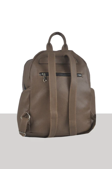 Bagorama TANG Kadın Çift Fermuarlı Suni Deri Sırt Çantası - 6