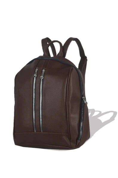 Bagorama TANG Kadın Çift Fermuarlı Suni Deri Sırt Çantası - 11