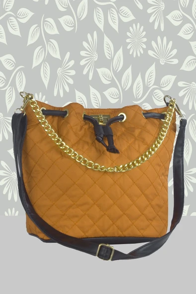 Bagorama CAPON Kadın Kapitone Kumaş Boğmalı Askılı Omuz Çantası - 2