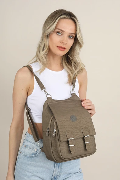 Bagorama TENA Kadın Krinkıl Kumaş Omuz Ve Sırt Çantası - 2