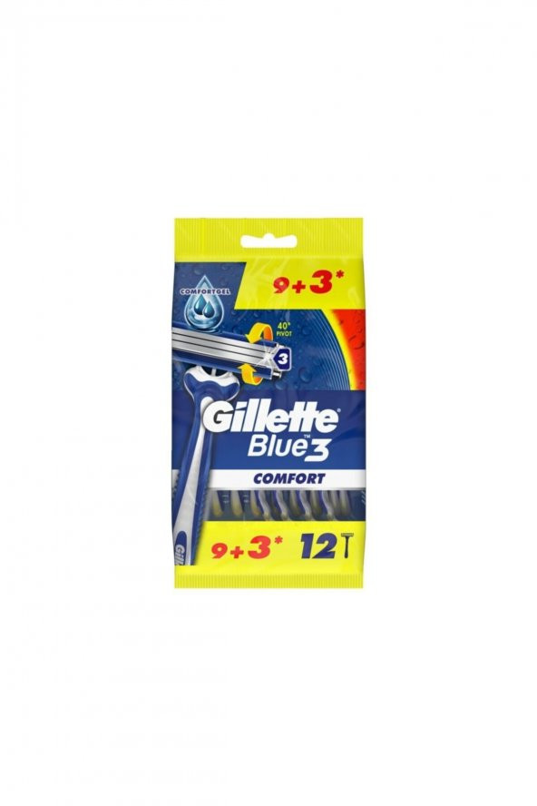 Gillette Blue3 Comfort Kullan At Tıraş Bıçağı 9+3 12li