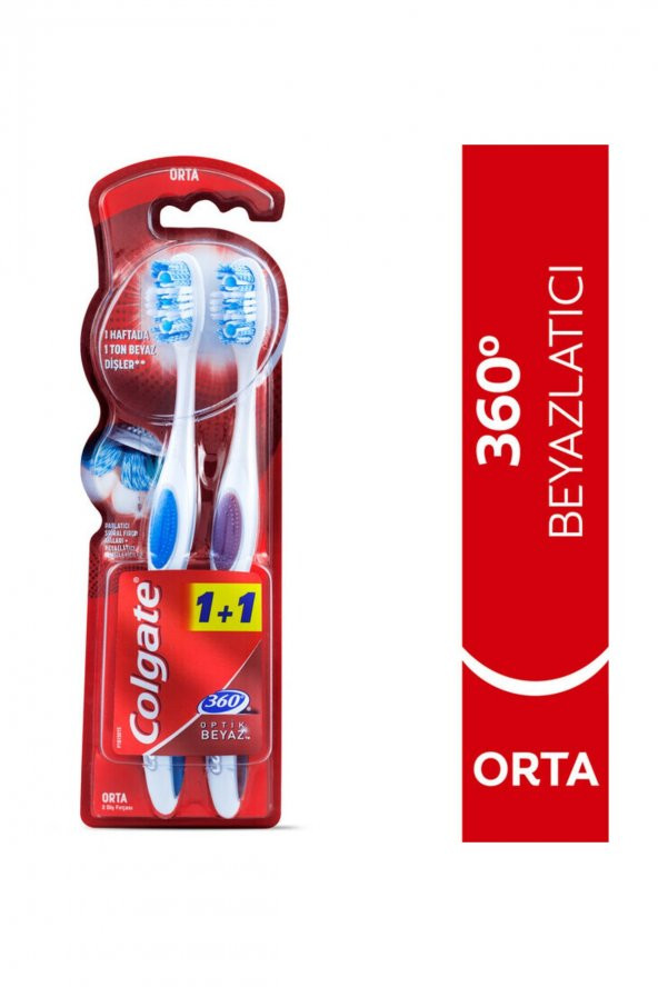 Colgate Optik Beyaz Diş Fırçası Orta 1+1