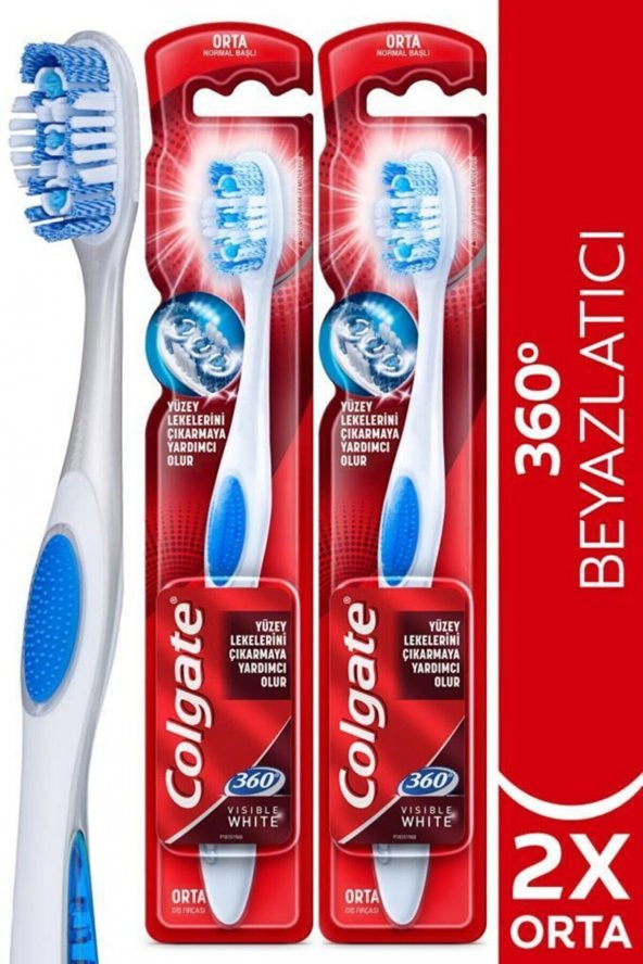 Colgate 360 Visible White Beyazlatıcı Orta Diş Fırçası X 2 Adet - 2