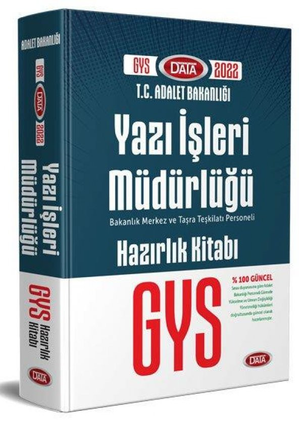 2022 GYS Adalet Bakanlığı Yazı İşleri Müdürlüğü Hazırlık Kitabı Data Yayınları