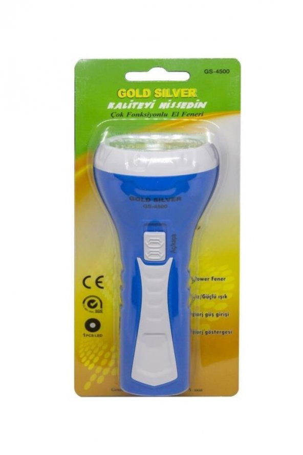 GOLD SILVER GS-4500 1 WATT ŞARJLI EL FENERİ