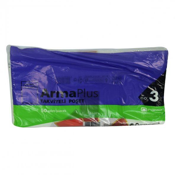 Naksan ArmaPlus Takviyeli Çanta Poşet Karma Desen Renk 30X45 50 Adet No:3 - 3