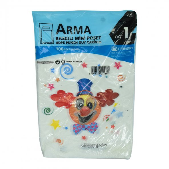 Arma Baskılı Mini Poşet Eczane Mağaza Dükkan Poşeti Karma Desen Renk 35X22 100 Adet No:1 - 5