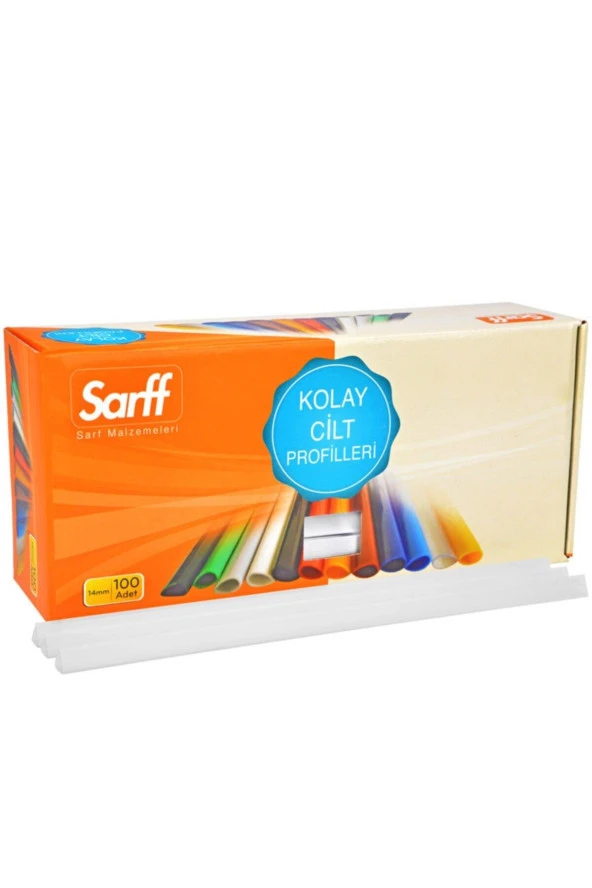 Sarff Spiral Plastik 45 Sayfa 8 MM Beyaz (100 Lü Paket)