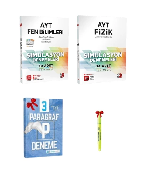 3D Yayınları AYT Fen Bilimleri ve Fizik Simülasyon Denemeleri Tamamı Video Çözümlü