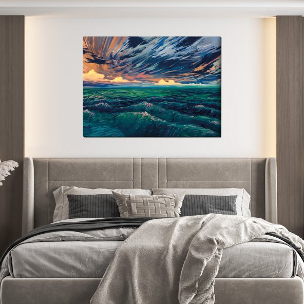 Hediyeset Modern Kanvas  Sürrealist Ufuk Tablo - 2