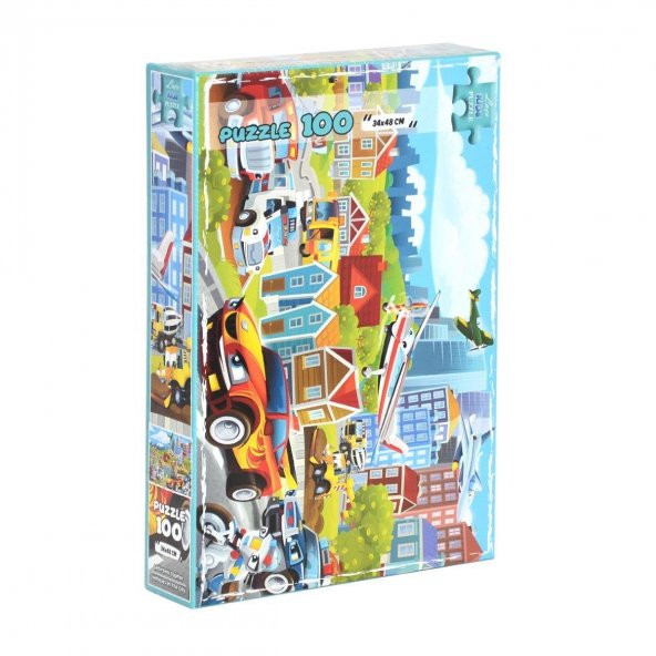 Utku oyuncak LC7349 şehirdeki taşıtlar 100 parça puzzle
