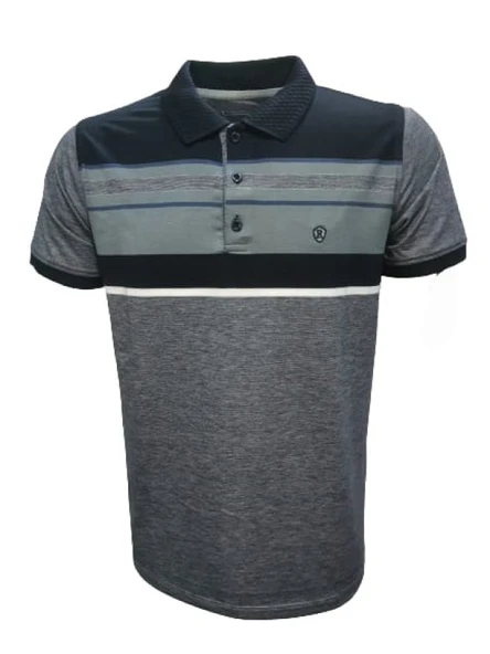 Rey Polo Basic Çizgili Polo Yaka Kısa Kol T-shirt 129 - 7