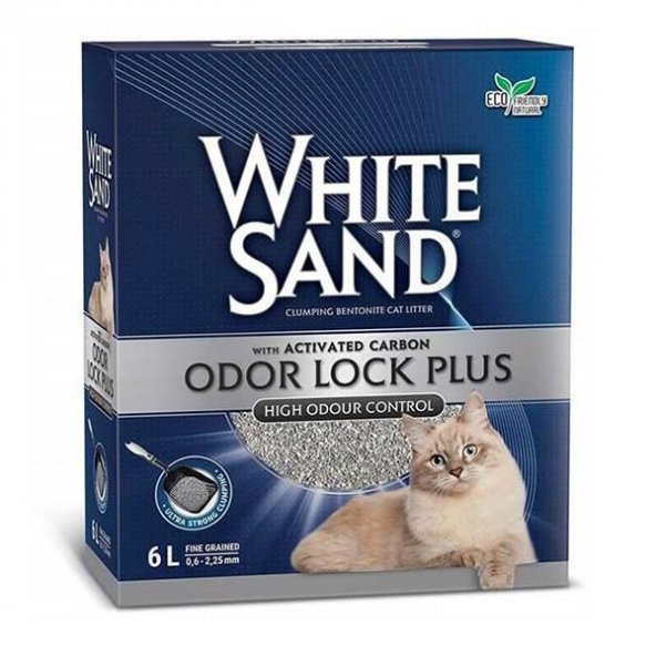 White Sand Odor Lock Karbonlu Kedi Kumu 6Lt