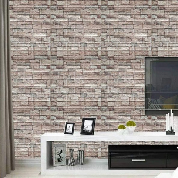 Renkli Duvarlar Kahve Köpüğü 3D Kendinden Yapışkanlı Duvar Kağıdı Paneli NW46 - 3