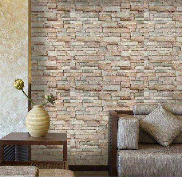 Renkli Duvarlar Kahve Köpüğü 3D Kendinden Yapışkanlı Duvar Kağıdı Paneli NW46 - 6