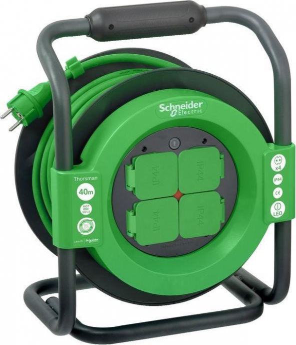 Schneider Kablo Makarası Pro, IP44, HO7RNF 3G1.5 40mt kablolu, to