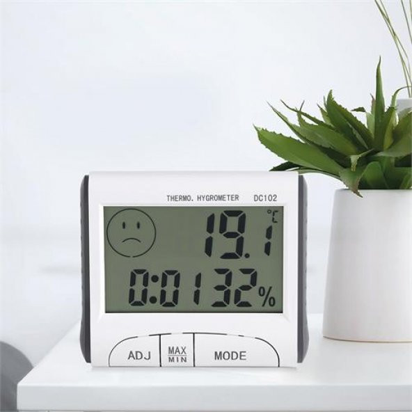 HomeCare Termometre Higrometre Saat Alarm Göstergesi 716397