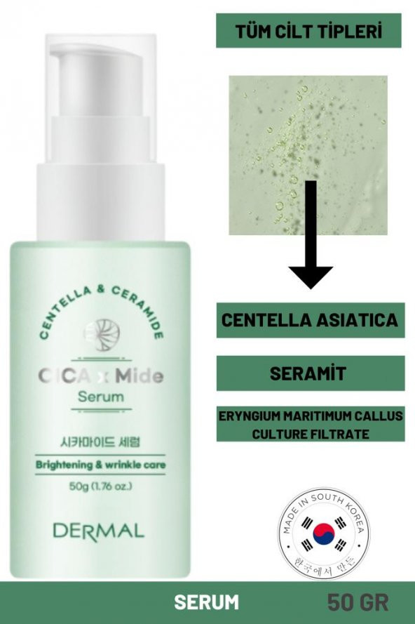 Dermal CICA x Mide Serum Centella Asiatica ve Seramid Özlü Serum 50 ML