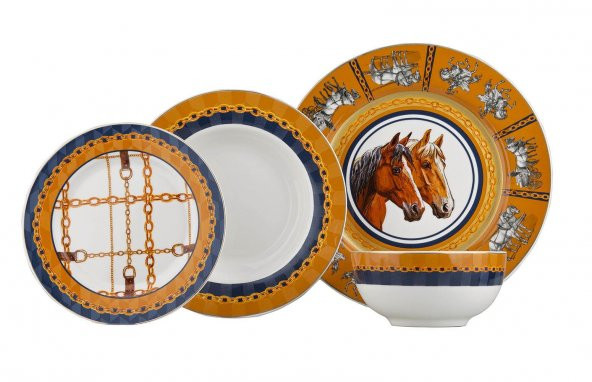 Lucky Art Noir Bone 24 Parça Yemek Takımı LYEG 191