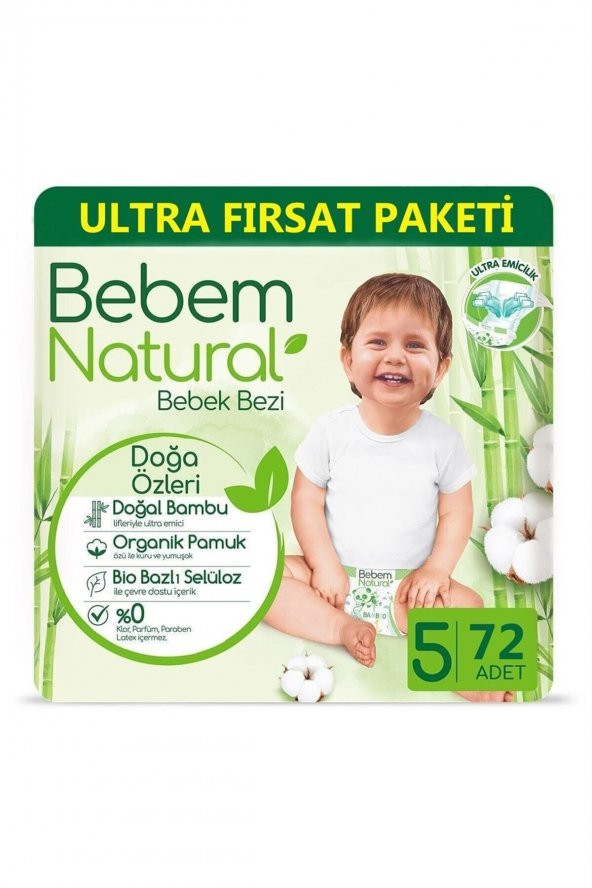 Bebem Natural Ultra Avantaj Paket 5 Numara 72li