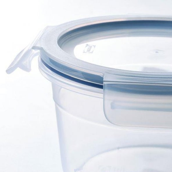 3Lü Yuvarlak Vakumlu Saklama Kapları 750 ml IKEA 3 lü MeridyenDukkan Gri-Mavi Saklama Kutusu - 2