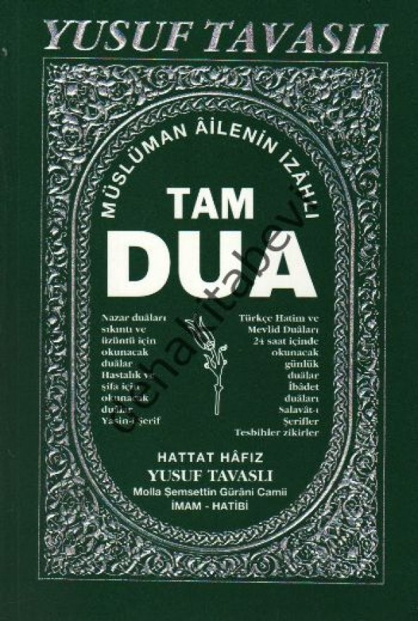 Tam Dua Kitabı, Yusuf Tavaslı, Karton Kapak, Kod:B04 ürün görseli