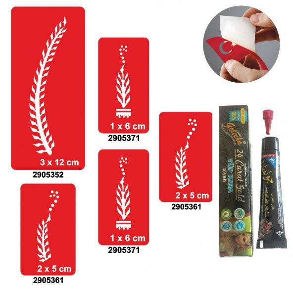 Otantik Kına Desenleri Hint Kınası ile Geçici Dövme Yapma Seti - 2