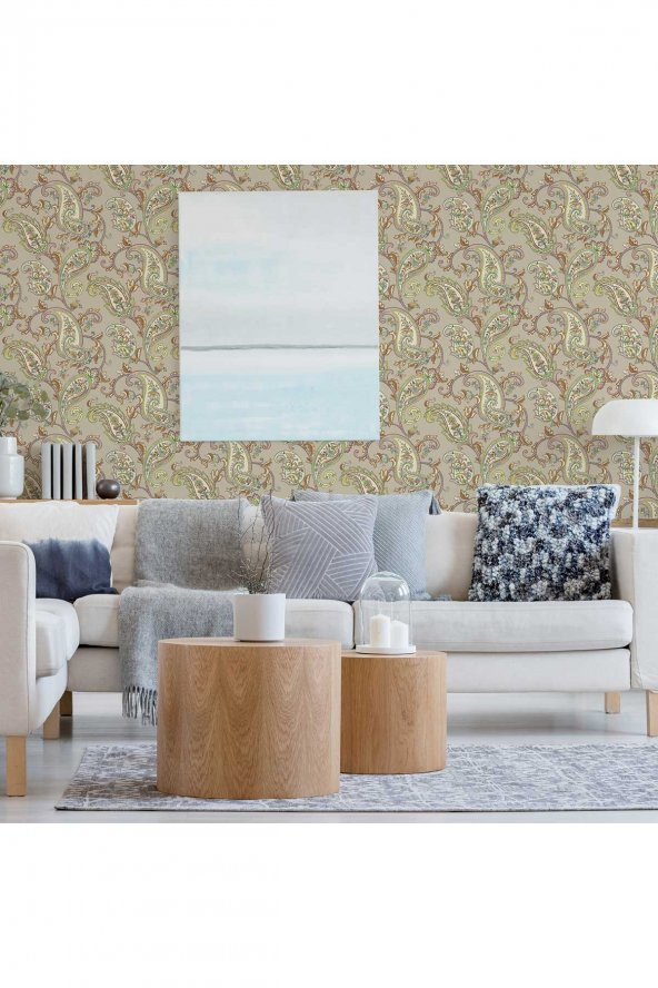 ADAWALL 9903 SERİSİ | ŞAL DESEN DUVAR KAĞIDI (9903-3 : GRİ) - 3