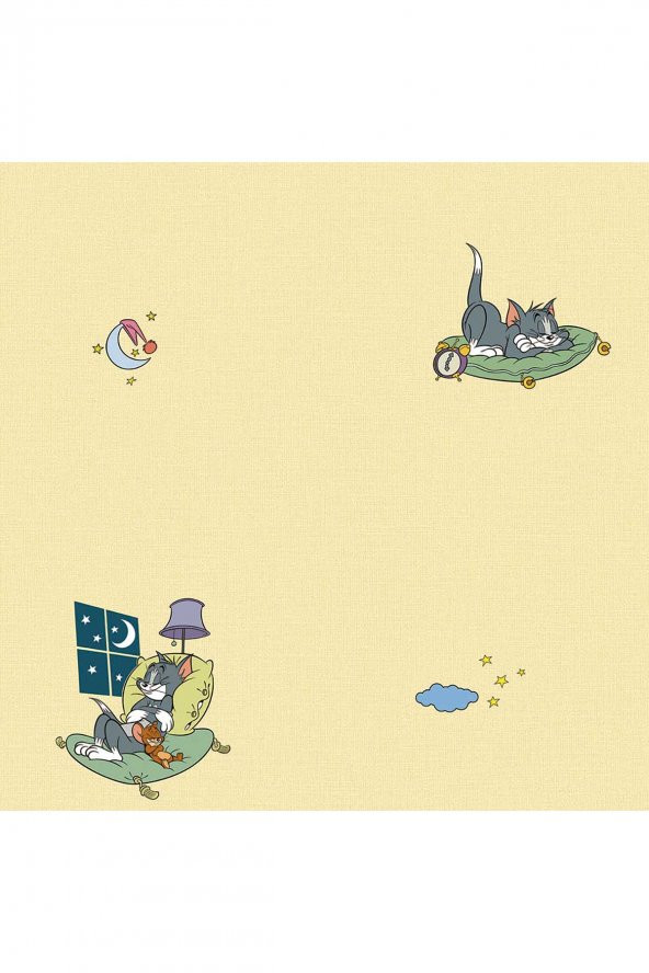 ADAWALL 8941 SERIE | TOM AND JERRY CARTOON CHARACTERS DUVAR KAĞIDI (8941-1 : BEJ, AÇIK) - 1