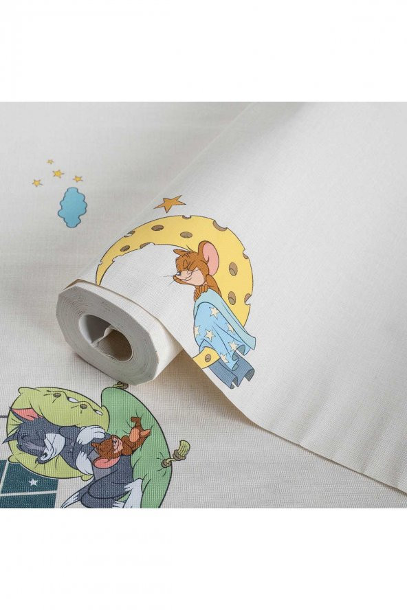 ADAWALL 8941 SERIE | TOM AND JERRY CARTOON CHARACTERS DUVAR KAĞIDI (8941-1 : BEJ, AÇIK) - 2