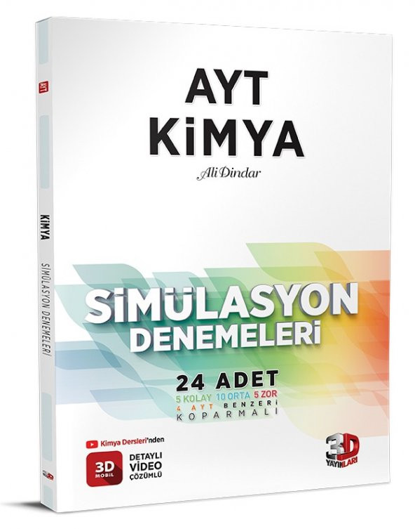 3D Yayınları Ayt Kimya Simülasyon Denemeleri 2023