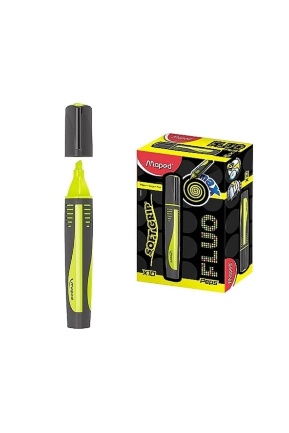 Maped Fosforlu Kalem Max Fluo Peps Mini 10 Lu Sarı İşaretleme Kalemi (10 Lu Paket)