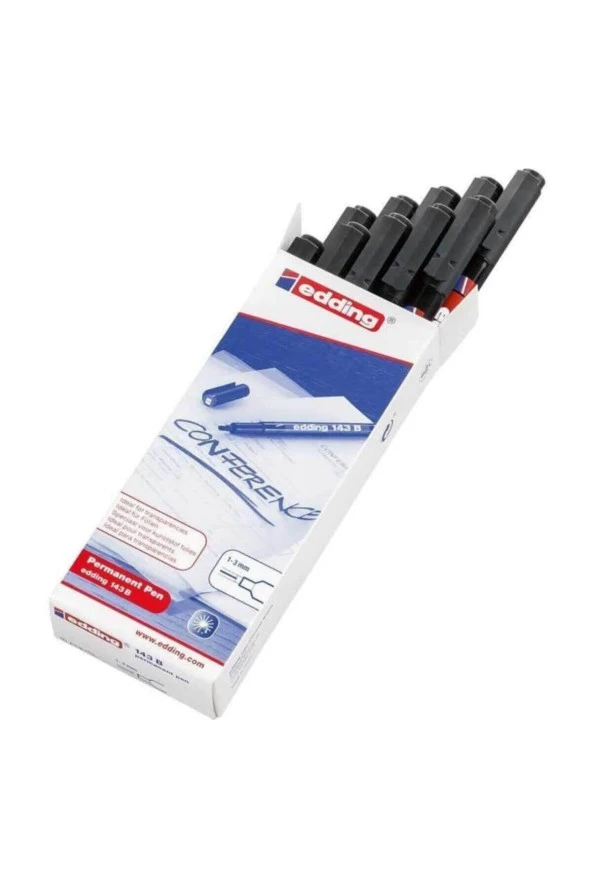 Edding Asetat Kalemi Permanent B Seri 1-3 MM Siyah (10 Lu Paket)