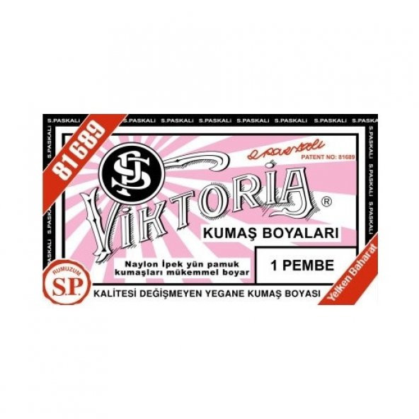 Viktoria Kumaş Boyası Pembe 2Pk+Fiske Sabitleme 1Pk - 2