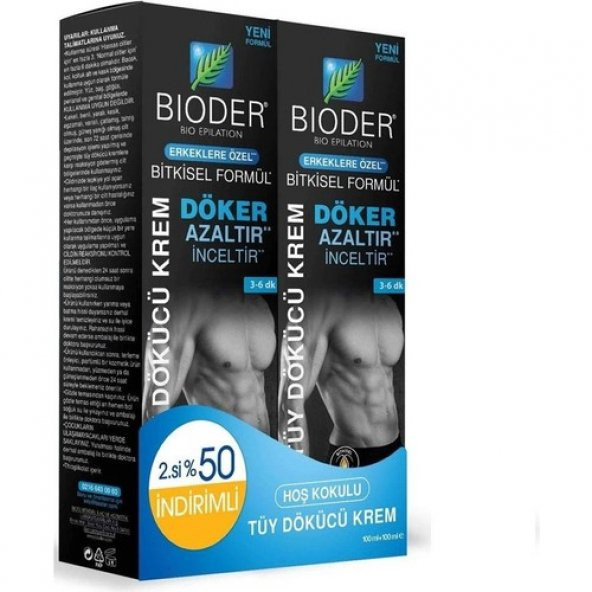 Bioder Erkeklere Özel Tüy Dökücü Krem 2X100ML