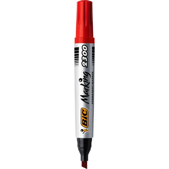 Bic Markör Permanent Kesik Uçlu Kırmızı (12 Li Paket) - 3