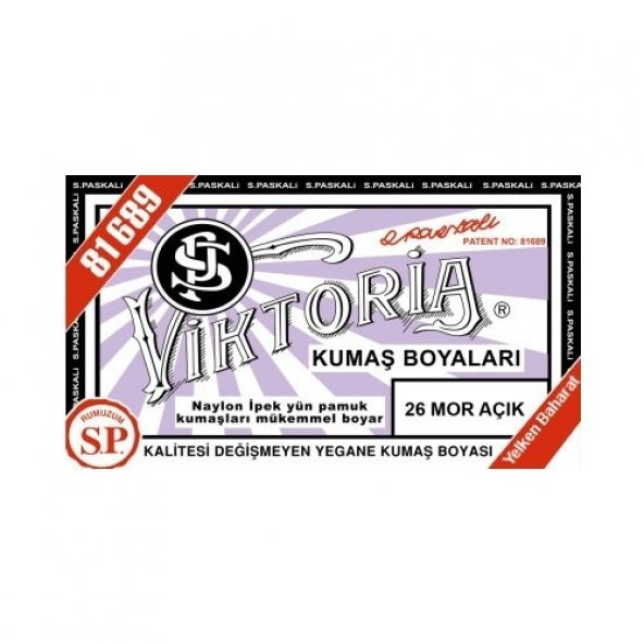 Viktoria Kumaş Boyası Açık Mor 2Pk+Fiske Sabitleme 1Pk - 2