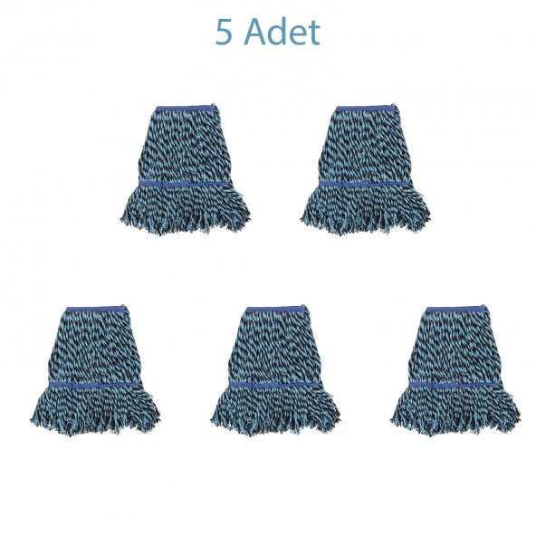Cod-Ex Geniş Islak Mop Püskül Paspas Başlığı - 25 Cm. - 500 Gr. - Pamuklu - 5 Adet - 2