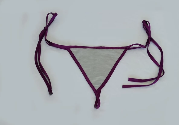 ASM0275 Bayan Kırmızı İpli Renkli String - 7