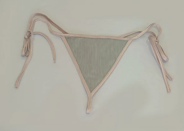 ASM0276 Bayan Somon İpli Gri String - 7