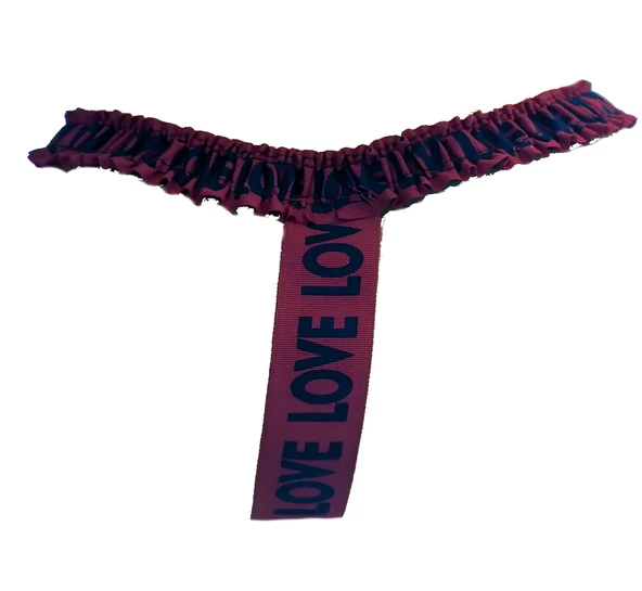 ASM0123 Bayan Kırmızı Glatyatör LOVE Fantazisi Tanga - Resim 7