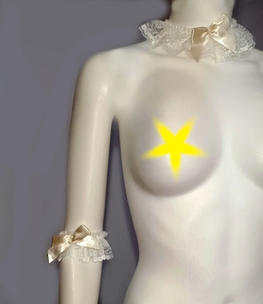 3 Lü ASM0260 Bayan Ekru Düğün Günü Kol Bacak Bantları - 8