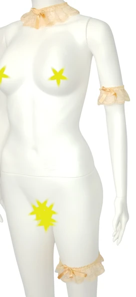 3 Lü ASM0248 Bayan Yavruağzı Dantel Kol Bacak Vücut Akesuar Seti