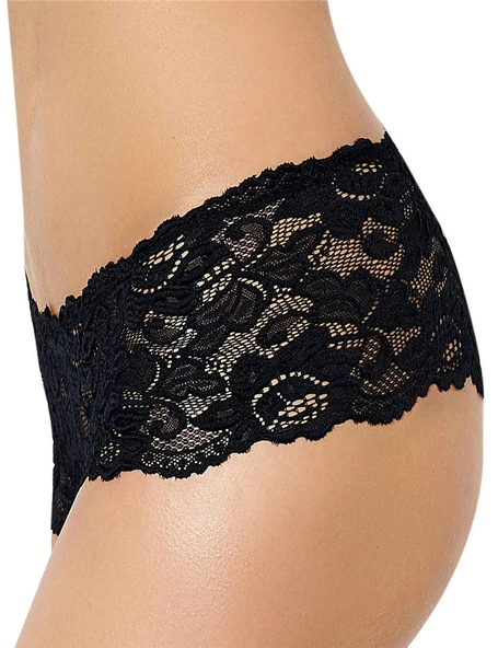 ASM0116 Bayan Siyah Dantel Bel Lastikli Boxer - 8